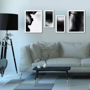 Image of 4P3040BCT010 Multicolor Decorative Framed MDF Painting (4 Pieces)