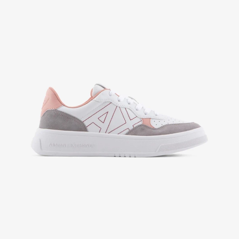 Image of Armani Exchange Trainers White Pink female UK 2