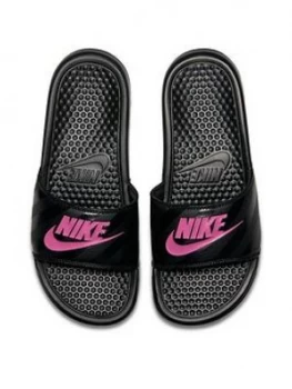 Nike Benassi JDI - Black/Pink, Size 8.5, Women