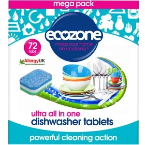 image of Ecozone Ultra All-in-One Dishwasher Tablets - Pack of 72