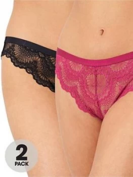 Image of DORINA Mia 2 Pack Brazilian, Black/Purple, Size 12, Women