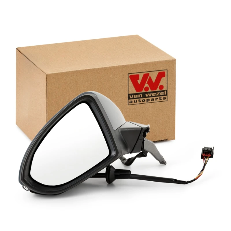 Image of VAN WEZEL 5766807 Wing mirror * HAGUS * Left, Heatable, primed Outside Mirror (50)