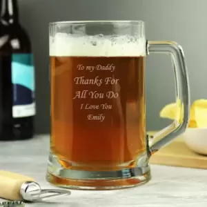 image of Personalised Engraved Stern Pint Tankard Clear