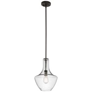 Image of 1 Light Small Dome Ceiling Pendant Light Bronze, E27