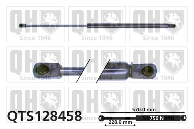 Image of QUINTON HAZELL Tailgate strut QUINTON HAZELL QTS128458