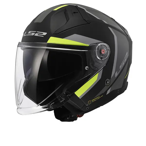 Image of LS2 OF603 Infinity II Focus Matt Black H-V Yellow Jet Helmet Size L