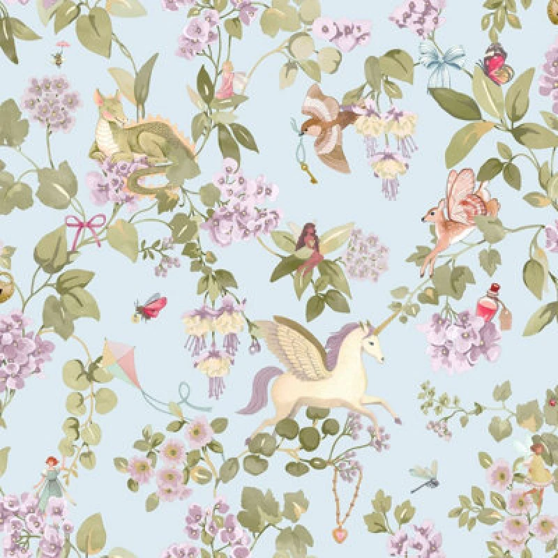 Image of Holden Decor Away With The Fairies Wallpaper Sky Blue Holden 14022