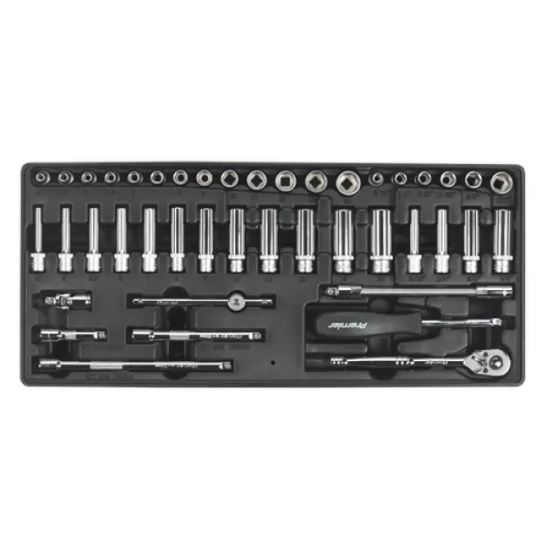 Image of Sealey TBT19 Tool Tray with Socket Set 43pc 1/4Sq Drive