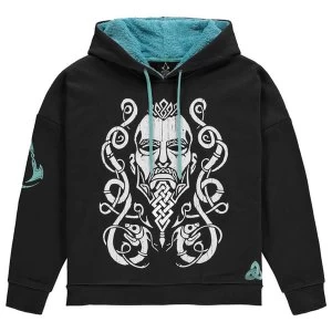 Image of Assassins Creed - Tribal Face Womens Large Sweatshirt - Black/Turquoise