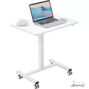 image of VEVOR Mobile Standing Desk, 28"-44" Gas-Spring Height Adjustable Sit-Stand Desk, 4 360° Swivel Wheels (2 Lockable) Portable Rolling Laptop Table Compu