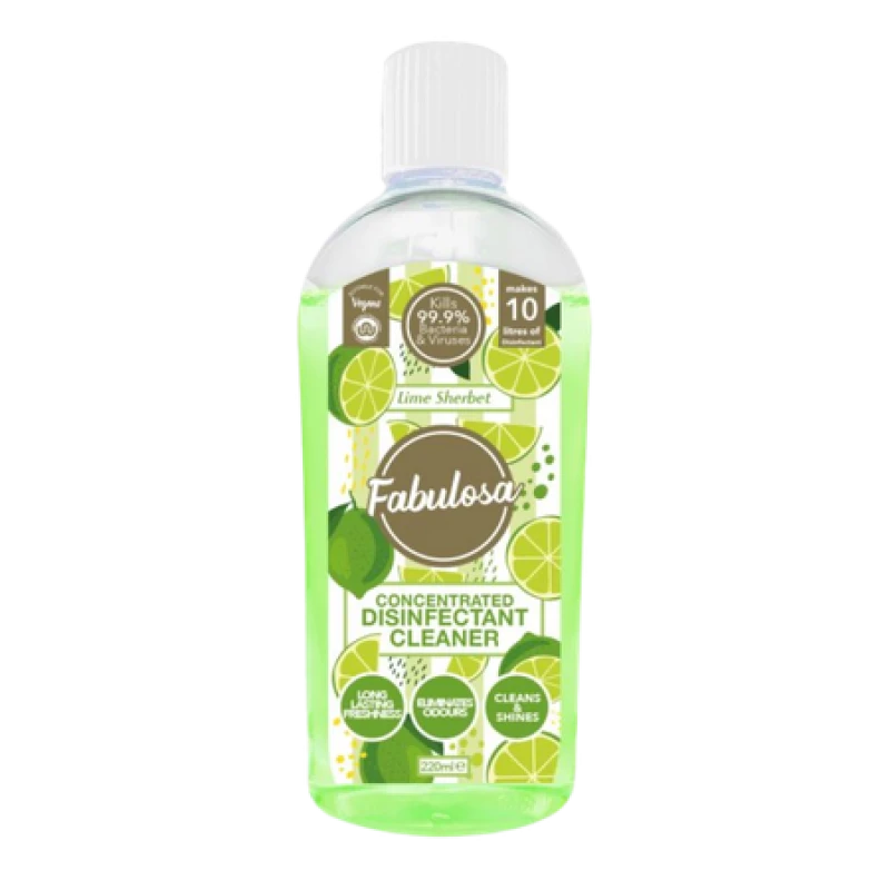 Image of Fabulosa 220ml Concentrated Disinfectant Lime Sherbet Scent Versatile Surface Cleaner For Kitchen And Bathroom
