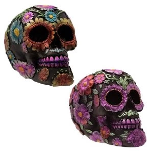 image of Gothic Metallic Day of the Dead Flower Skull (1 Random Supplied)