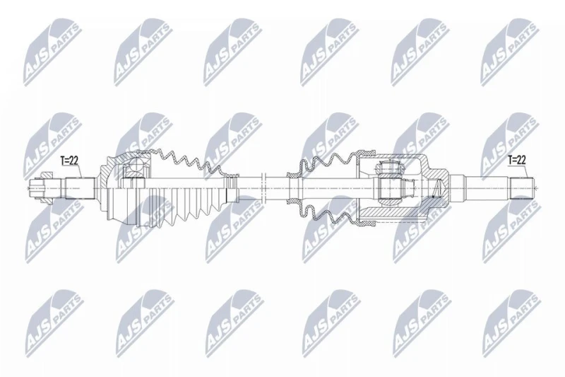 Image of NTY NPW-CT-162 Drive shaft 5-Speed Manual Transmission, Front Axle Right Drive Shaft (13)