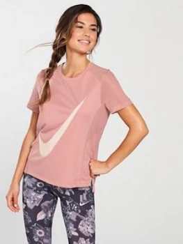 Image of Nike Running Miler HBR Tee Pink Size M Women