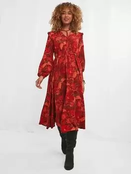 Image of Joe Browns Fascinating Florals Maxi Dress -orange, Orange, Size 10, Women