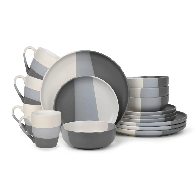 Image of Waterside Waterside Dipped 16 Piece Dinner Set Blue - Waterside Blue HR89401