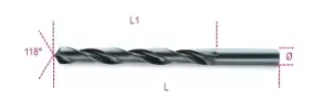 image of Beta Tools 410 HSS Twist Drill Bit Cylindrical Shank Rolled 0.5mm 004100030