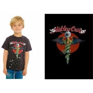 Image of Motley Crue - Feelgood Red Circle Kids 11 - 12 Years T-Shirt - Black