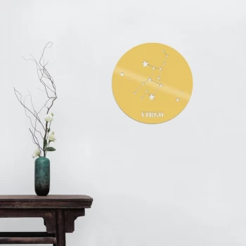 Image of V?rgo Horoscope - Gold Gold Decorative Metal Wall Accessory