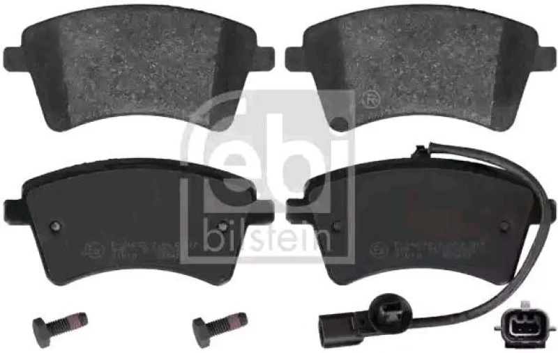 Image of FEBI BILSTEIN 116200 Brake pad set Front Axle, incl. wear warning contact, with bolts/screws Brake Pad Set,disc brake (402)