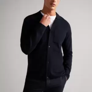 Image of Ted Baker Mens Abbeyrd Milano Stitch Cardigan - Navy - 4/L