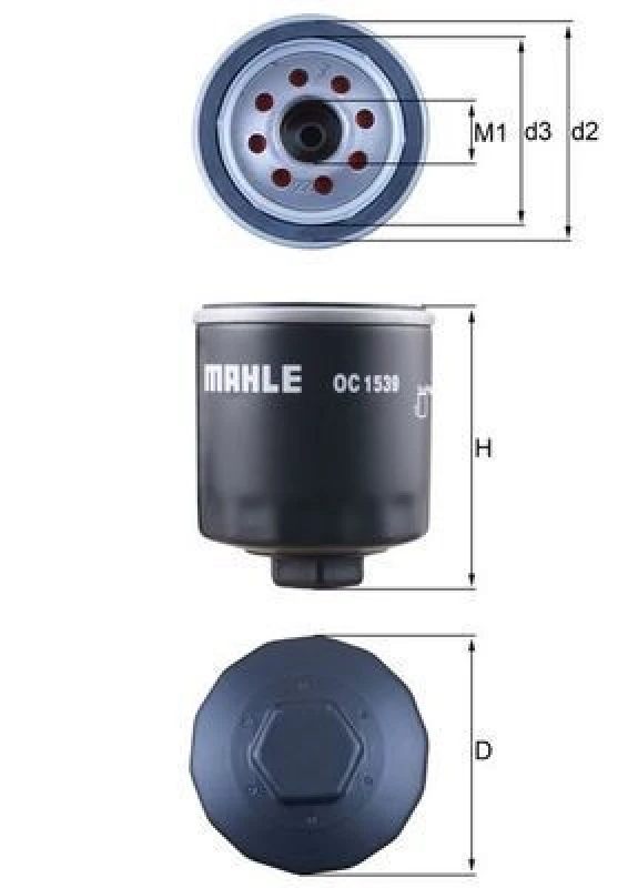 Image of Oil filter MAHLE OC 1539