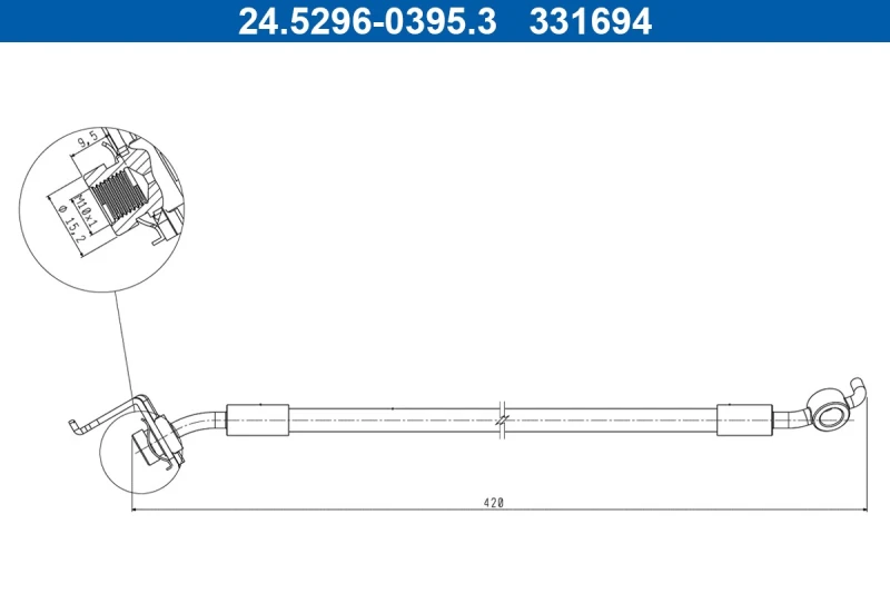 Image of Brake hose ATE 24.5296-0395.3