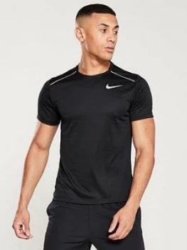 image of Nike Dry Miler Running T-Shirt, Black, Size 2XL, Men