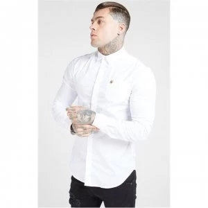 image of SikSilk Long Sleeve Logo Shirt - White