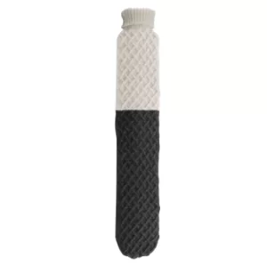 Image of Grey and Cream Knit 2L Long Hot Water Bottle