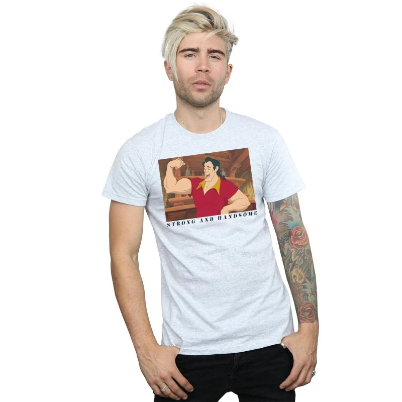 Image of Disney Men Beauty And The Beast Handsome Brute T-Shirt in Grey Size: Small Grey S Male 5059114019069