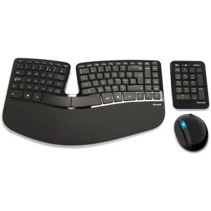 Image of Microsoft Sculpt Ergonomic Desktop Wireless Keyboard and Mouse Set with Number Pad