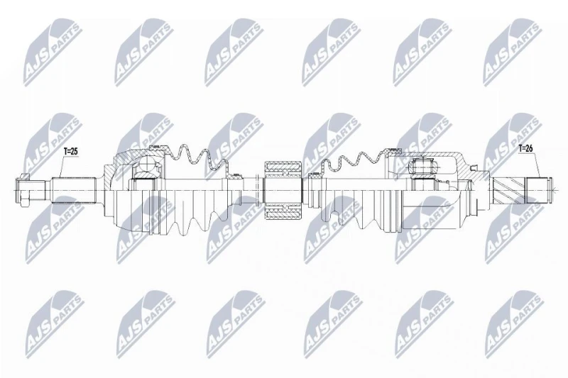 Image of NTY NPW-RE-134 Drive shaft Manual Transmission, Front Axle Left Drive Shaft (13)