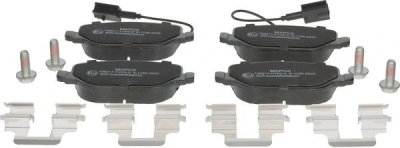 Image of MAPCO 106017 Brake pad set Rear Axle, with integrated wear warning contact, with brake caliper screws Brake Pad Set,disc brake (402)