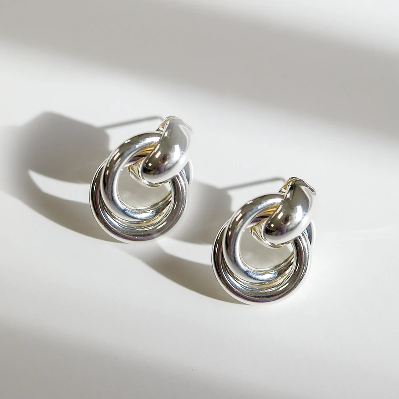 Image of Jon Richard Silver Plated Polished Door Knocker Earrings Jewellery Sets One Size Silver 70554911000