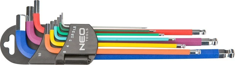 Image of NEO TOOLS 09-512 Angled Screwdriver Set Number of tools: 9, Tool Steel, Spanner Size: 6,8,10 mm Tool Steel Angled Screwdriver Set (6627)