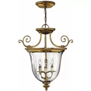 image of Loops - 3 Bulb Ceiling Pendant Light Fitting Burnished Brass LED E14 60W Bulb