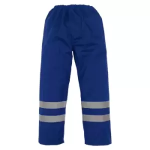 Image of Yoko Mens Hi-Vis Waterproof Contractor Over Trousers (Pack of 2) (2XL) (Navy Blue)