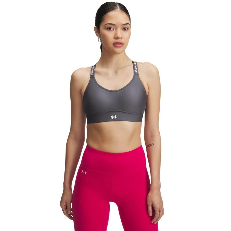 Image of Under Armour Womens Infinity Medium Impact Sports Bra Grey female XL (A-C)