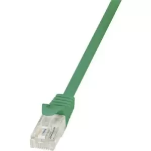 image of LogiLink CP2025U RJ45 Network cable, patch cable CAT 6 U/UTP 0.50 m Green incl. detent