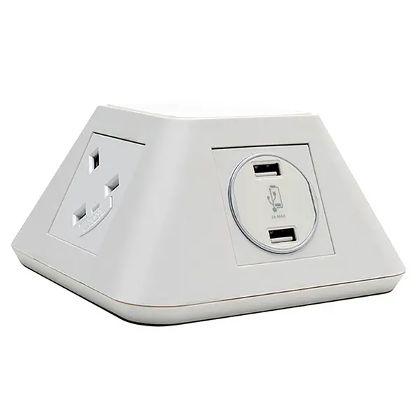 image of Inca On - Surface Power Module with Fast Charging USB - White - UK Sockets