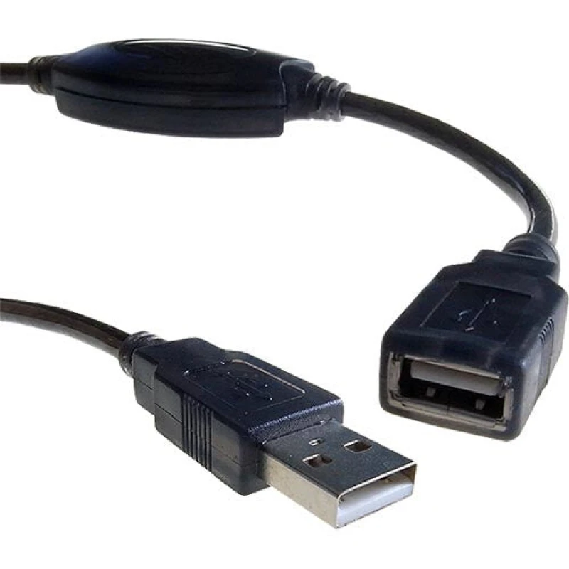 Image of Cablenet Cablenet 5m USB 2.0 Type A Male - Type A Female Active Black Repeater Cable 32-3588