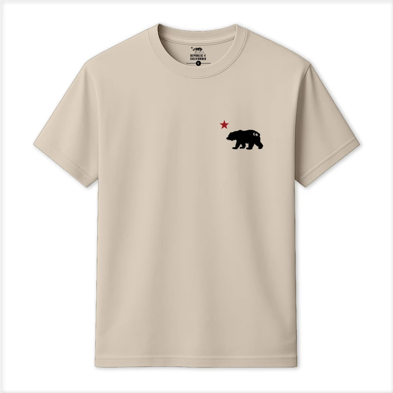 Image of Republic of California Mens Cali Bear T-Shirt in Natural Size: 2XL Natural Male 2XL