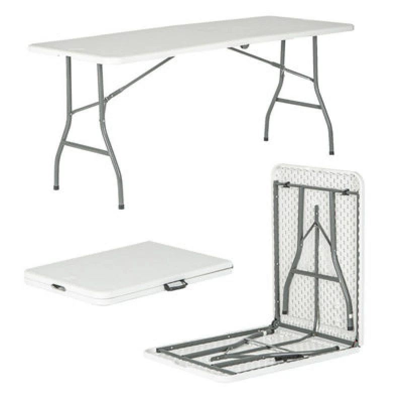 Image of Harbour Housewares Rectangle Folding Trestle Table 180cm White White