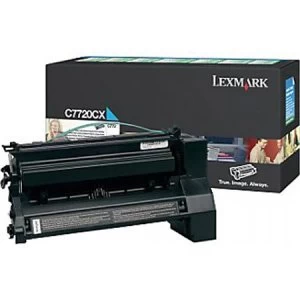 image of Lexmark C7720CX Cyan Laser Toner Ink Cartridge