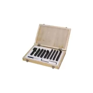 Image of Kit 9 pcs inexable arbide tool holder set with insert for lathe holzmann 9tlg16