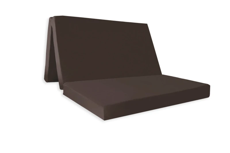 Image of Mattress Guru Badenia Double Folding Z Bed Futon Mattress with Protective Travel Cover Chocolate