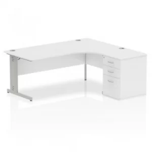 Image of Impulse 1800 Right Hand Wire Managed Workstation 600 Pedestal Bundle White