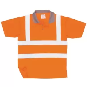 image of Portwest Unisex Hi Vis Polo Shirt / Workwear / Safetywear (Pack of 2) (2XL) (Orange)