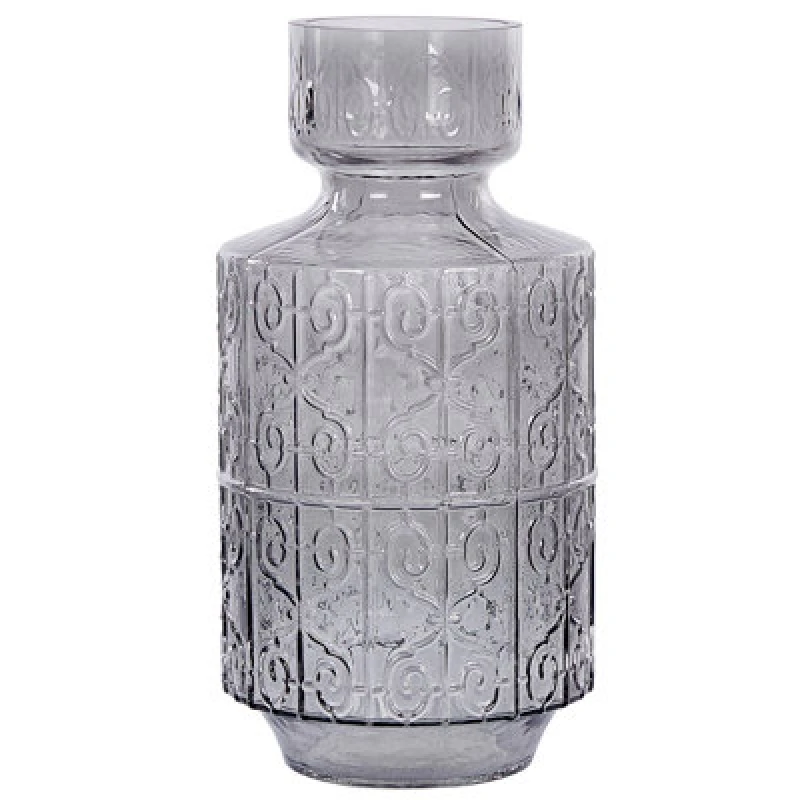 Image of Beliani Flower Vase Dikella Glass 33cm Grey